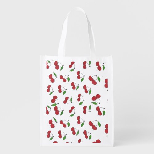 Wild Cherry Print Grocery Bag