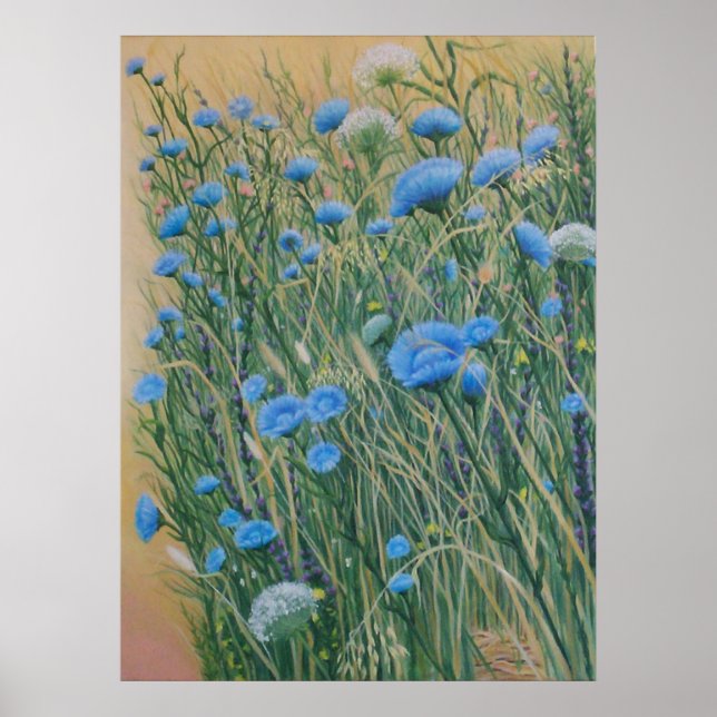 Wild Chicory and Weeds Poster (Front)