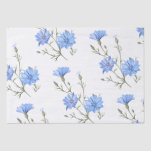 Wild Chicory Flower Botanical Watercolor Art Tissue Paper