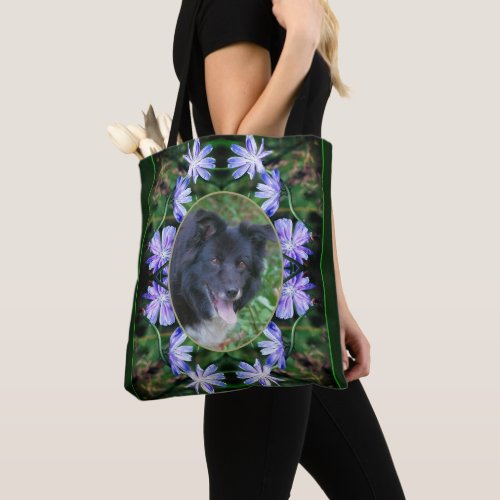 Wild Chicory Flowers Frame Create Your Own Photo Tote Bag