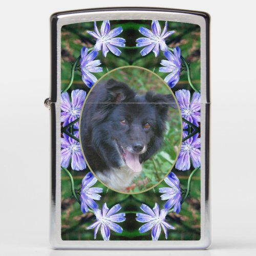 Wild Chicory Flowers Frame Create Your Own Photo Zippo Lighter