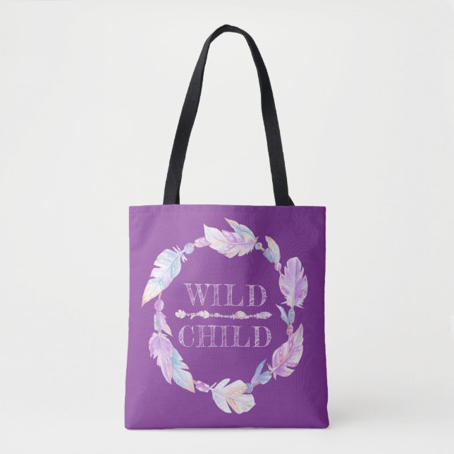 Wild child purple graphic bag (Front)