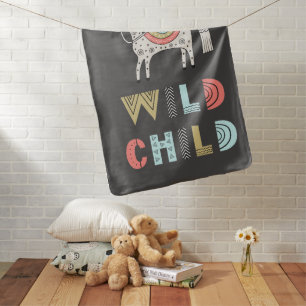 Wild Child Scandia Horse Baby Gray Baby Blanket