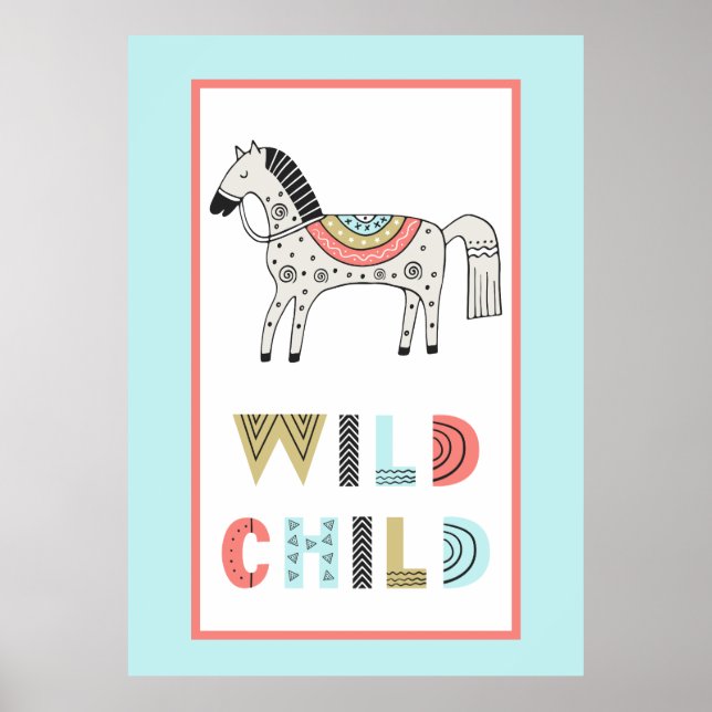 Wild Child Scandia Horse Nursery Poster (Front)