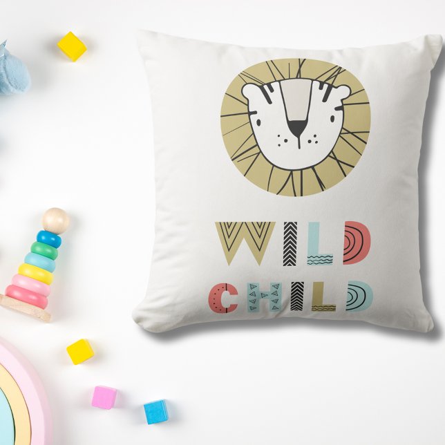 Wild Child Scandia Lion Baby Throw Pillow (Creator Uploaded)