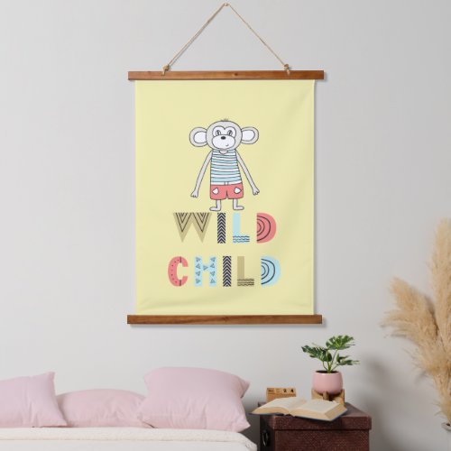 Wild Child Scandia Monkey  Hanging Tapestry