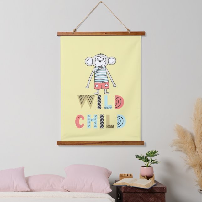 Wild Child Scandia Monkey  Hanging Tapestry (Bedroom)
