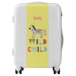 Wild Child Scandinavian Horse Personalized  Luggage