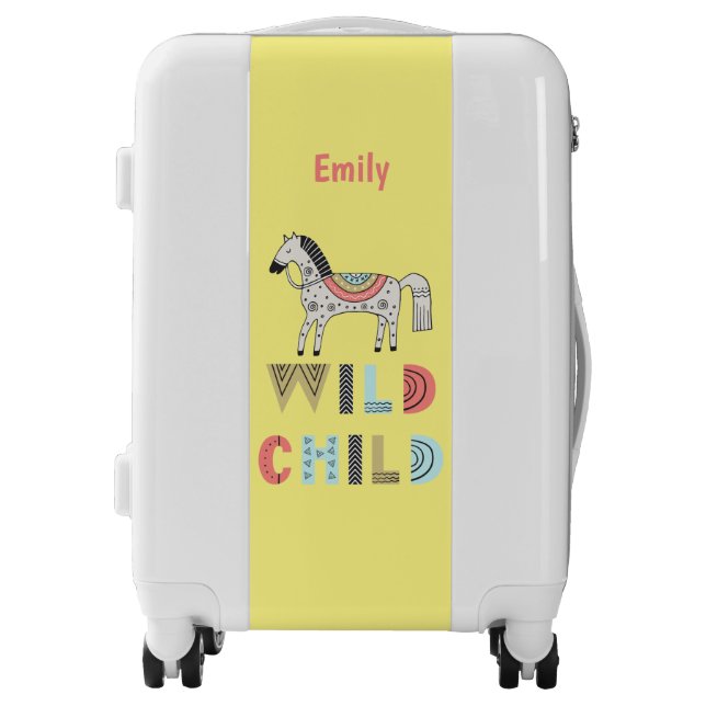 Wild Child Scandinavian Horse Personalized  Luggage (Front)