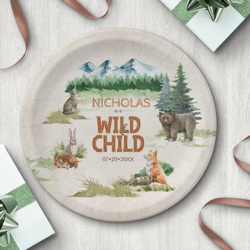 Wild Child Woodland Animal Birthday Party Paper Plates