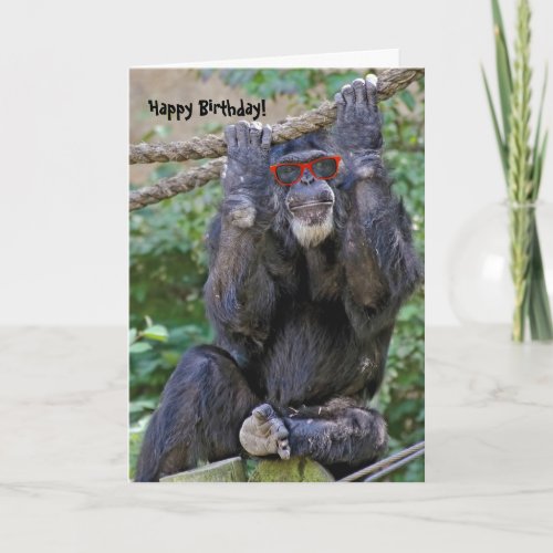 Wild Chimp with sunglasses Card