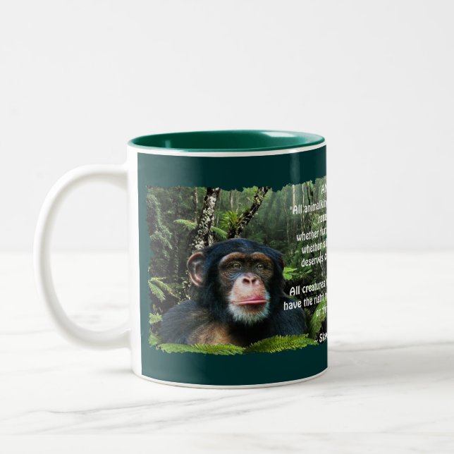 Wild Chimpanzee & Wildlife Poem Mug (Left)