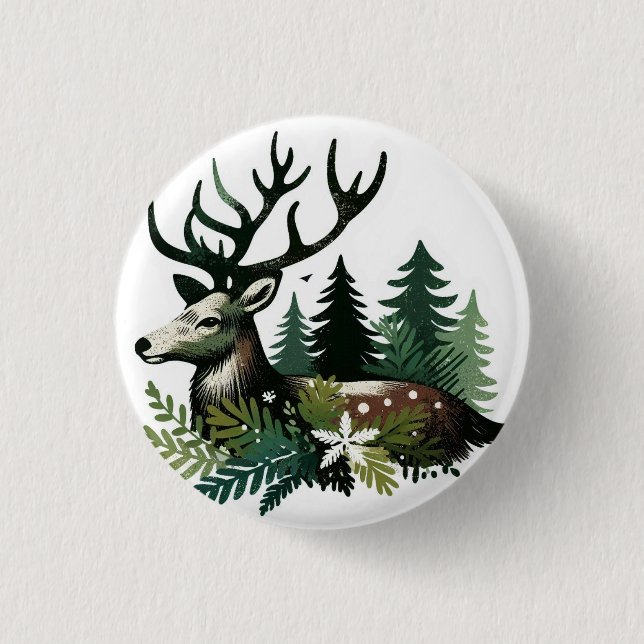 Wild Christmas Flower Button (Front)
