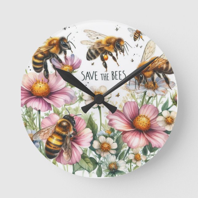 Wild Christmas Flower Round Clock (Front)