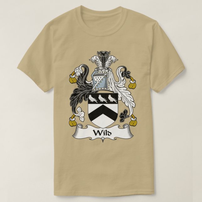 Wild Coat of Arms Family Crest  T-Shirt (Design Front)