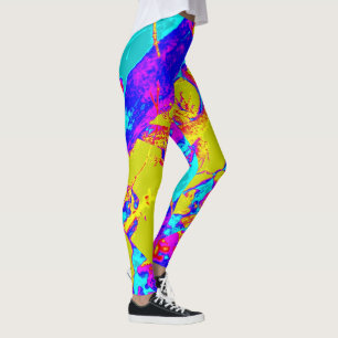 wild colored abstract leggings