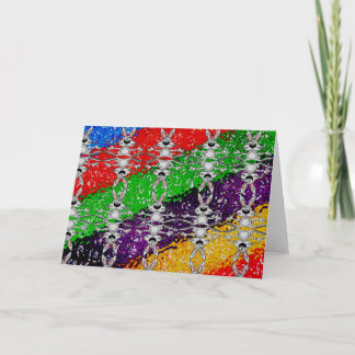 Wild Colorful Rabbit Pattern Holiday Card