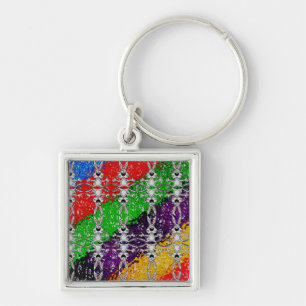 Wild Colorful Rabbit Pattern Keychain