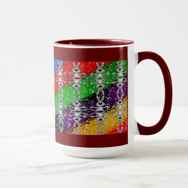 Wild Colorful Rabbit Pattern Mug (Right)