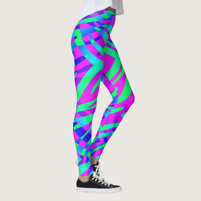 Wild Colorful Zebra Leggings (Right)