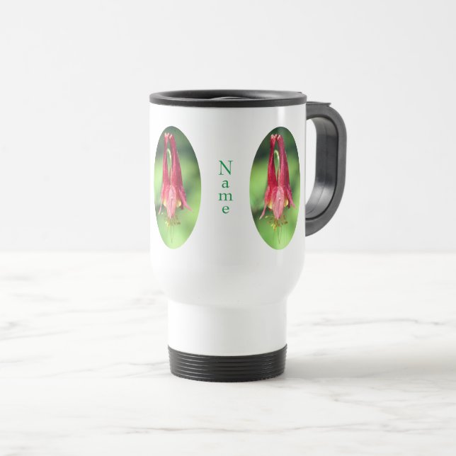 Wild Columbine Flower Personalized  Travel Mug (Front Right)