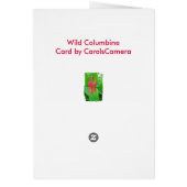 Wild Columbine Note Card (Back)