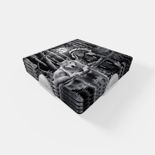 Wild Connection: Wolf and Girl Coaster Set