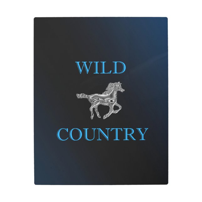 Wild Country (Dark Background) Metal Print (Front)