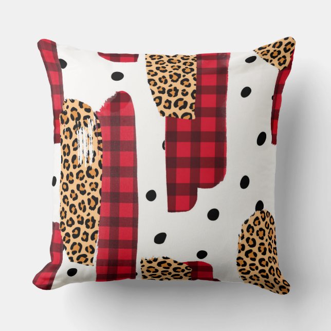 Wild Cozy Clash Throw Pillow (Front)