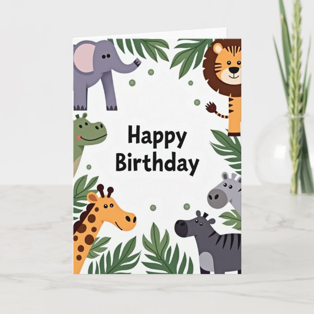 Wild Creatures Birthday Card (Front)