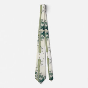 Wild Cucumber and a Full Moon by Ohara Koson Neck Tie
