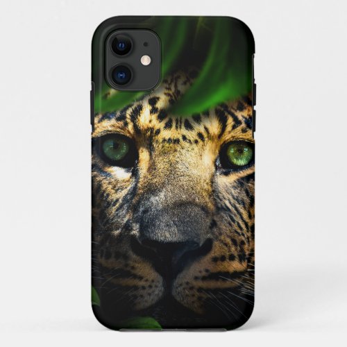 Wild Curiosity Jaguar Lurking in the Jungle  iPhone 11 Case