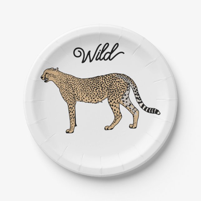 Wild Custom Cheetah Paper Plates (Front)