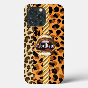Wild Custom Chic Gold lips Gift Beauty Girly iPhone 13 Pro Case