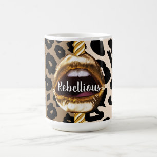 Wild Custom Gold lips Gift Décor girly Cute Makeup Coffee Mug