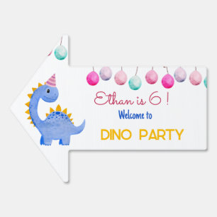 Wild cute Dino party kids birthday  Sign