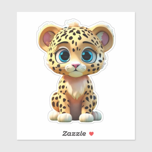 wild cute jaguar  sticker (Sheet)
