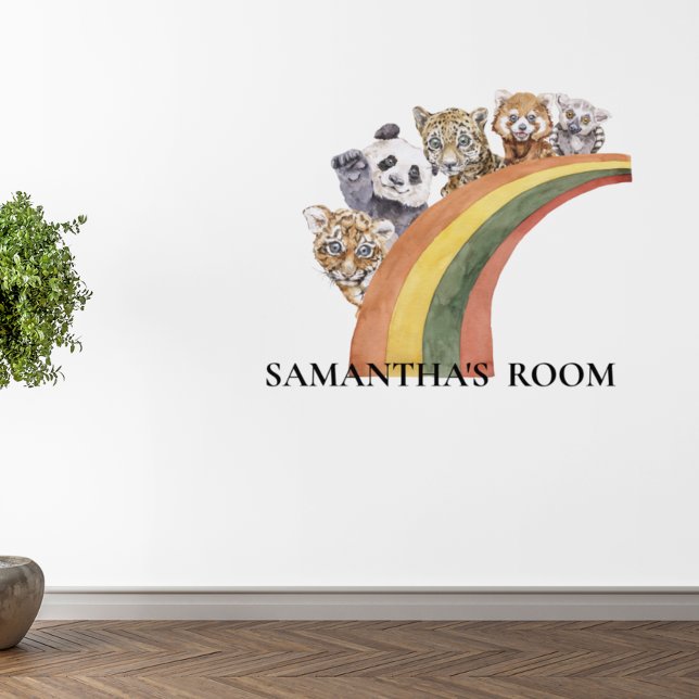 Wild Cute Jungle Animals Rainbow  Wall Decal (Creator Uploaded)