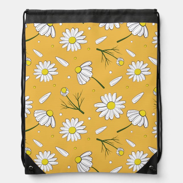 Wild Daisies Drawstring Backpack (Front)