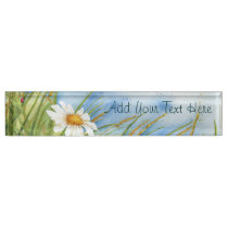 Wild Daisies & Monarch - Desk Nameplate