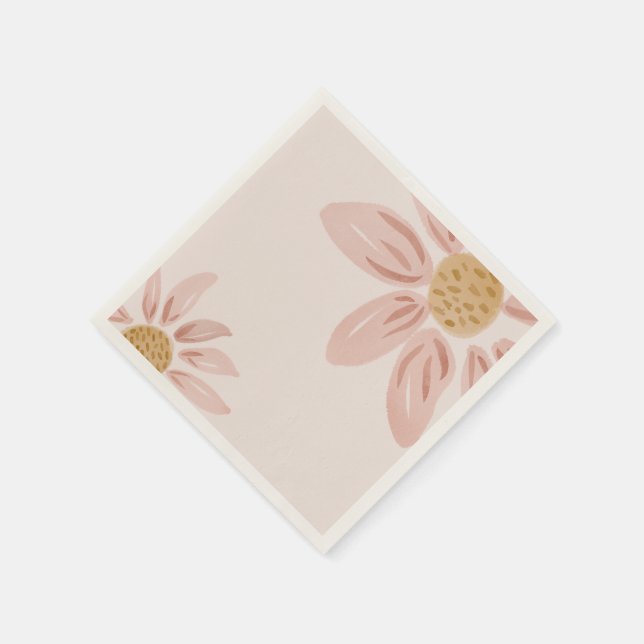 Wild Daisy Birthday Pink and Yellow Napkins (Corner)