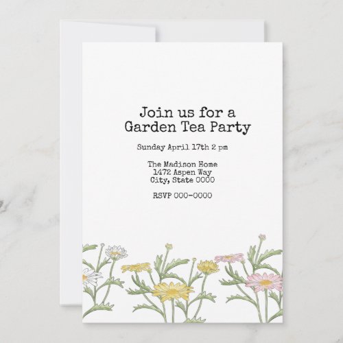 Wild Daisy  Party Invitation