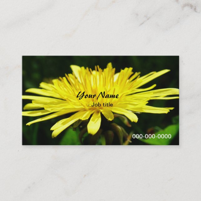 wild dandelion flowers. business card (Front)