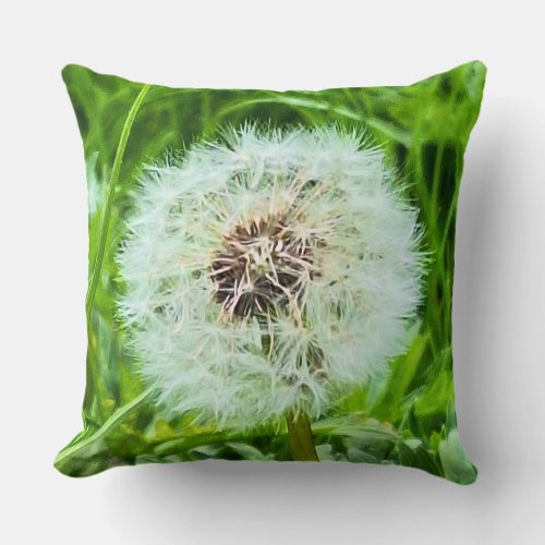 Wild Dandelion Romania Botanical Macro Photograpy Throw Pillow