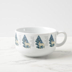 Wild Deer Footprints in Snow – Winter Nature Art Soup Mug