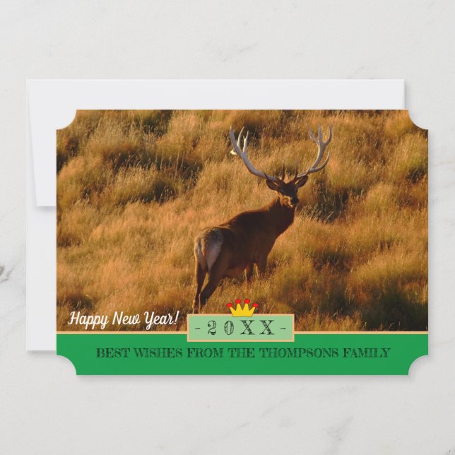 Wild Deer & Happy New Year! Wishes Card /Zealand (Front)