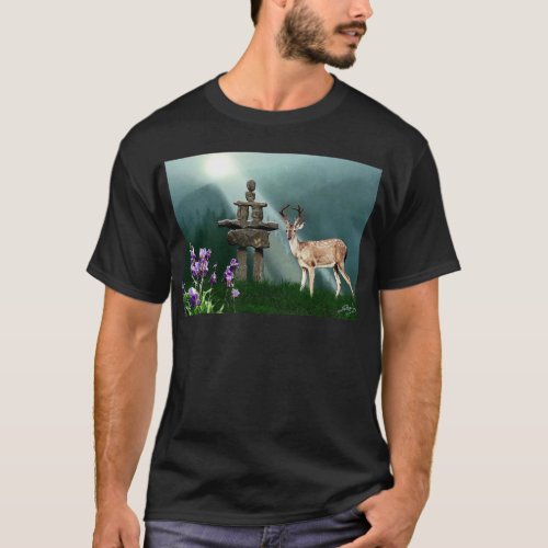 Wild Deer  Inukshuk Wilderness Gift Item T_Shirt