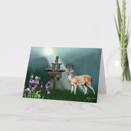 Wild Deer  Inukshuk Wilderness Greeting Cards