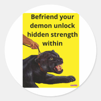 Wild Demon tickers Classic Round Sticker