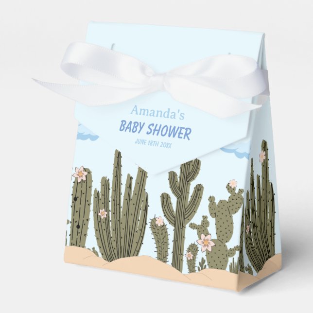 Wild Desert with Cactus Cute Baby Shower Favor Boxes (Front Side)
